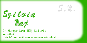 szilvia maj business card