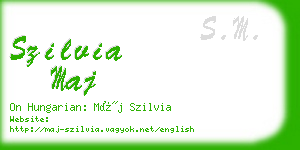 szilvia maj business card